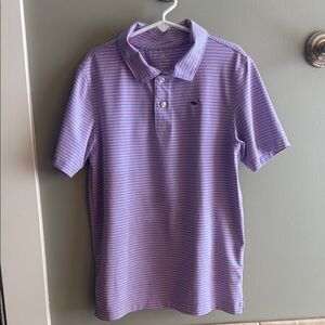 Vineyard Vines Pink and Blue Striped performance Polo